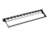 Eaton Tripp Lite Series 24-Port 1U Rack-Mount Cat6a/Cat6/Cat5e Offset Feed-Through Patch Panel with Cable Management Bar, RJ45 Ethernet, TAA - Vänster vinkel