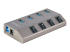 StarTech.com 4-Port Self-Powered USB-C Hub with Individual On/Off Switches, USB 3.0 5Gbps Expansion Hub w/Power Supply, Desktop/Laptop USB-C to USB-A Hub, 4x BC 1.2 (1.5A), USB Type C Hub - Höger vinkel