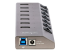 StarTech.com 7-Port Self-Powered USB-C Hub with Individual On/Off Switches, USB 3.0 5Gbps Expansion Hub w/Power Supply, Desktop/Laptop USB-C to USB-A Hub, 7x BC 1.2 (1.5A), USB Type C Hub - Vänster sida