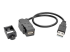 Eaton Tripp Lite Series USB 2.0 All-in-One Keystone/Panel Mount Extension Cable (M/F), Angled Connector, 1 ft. (0.31 m) - Vänster vinkel