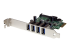 StarTech.com PCI Express PCIe SuperSpeed USB 3.0-kontrollerkortadapter med 4 portar och UASP - Vänster vinkel