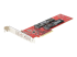 StarTech.com Dual M.2 PCIe SSD Adapter Card, x8 / x16 Dual NVMe or AHCI M.2 SSD to PCI Express 4.0, Up to 7.8GBps/Drive, For 2242/2260/2280/22110mm PCIe M-Key M2 SSDs, Bifurcation Required - Vänster vinkel