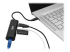 Eaton Tripp Lite Series USB 3.1 Gen 1 USB-C Multiport Portable Hub/Adapter, 3 USB-A Ports and Gigabit Ethernet Port, Thunderbolt 3 Compatible, Black, USB Type C - Vänster vinkel