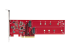 StarTech.com Dual M.2 PCIe SSD Adapter Card, x8 / x16 Dual NVMe or AHCI M.2 SSD to PCI Express 4.0, Up to 7.8GBps/Drive, For 2242/2260/2280/22110mm PCIe M-Key M2 SSDs, Bifurcation Required - Framsidan