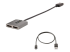 StarTech.com 2-Port DisplayPort MST Hub, Dual 4K 60Hz, DP to 2x DisplayPort Monitor Adapter, DP 1.4 Multi-Monitor Video Adapter w/ 1ft Built-in Cable, USB Powered, Windows Only - Vänster vinkel