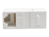Eaton Tripp Lite Series Cat6a Straight-Through Modular In-Line Snap-In Coupler w/90-Degree Down-Angled Port, White (RJ45 F/F) - Undersidan