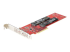 StarTech.com Dual M.2 PCIe SSD Adapter Card, x8 / x16 Dual NVMe or AHCI M.2 SSD to PCI Express 4.0, Up to 7.8GBps/Drive, For 2242/2260/2280/22110mm PCIe M-Key M2 SSDs, Bifurcation Required - Vänster vinkel