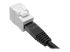 Eaton Tripp Lite Series Cat6/Cat5e Toolless Keystone Jack RJ45 Shuttered, Dust Cap PoE/PoE+ Compliant, White, TAA - Vänster vinkel