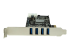 StarTech.com PCI Express (PCIe) SuperSpeed USB 3.0-kortadapter med 4 portar och 2 dedicerade kanaler på 5 Gbps – UASP – SATA/LP4-ström - Vänster sida