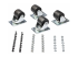 StarTech.com Heavy Duty Casters for Server Racks/Cabinets, Set of 4 Universal M6 2-inch Swivel Caster Kit, 45x75mm Pattern, Replacement Caster Wheels for 4 Post Racks, Steel/Plastic - Flera vinklar