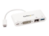 StarTech.com USB C Multiport Adapter, USB-C to DVI-D (Digital) Video Adapter with 60W Power Delivery Passthrough Charging, GbE, USB-A, Portable USB Type-C/Thunderbolt 3 Mini Laptop Dock - Vänster vinkel