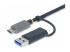 StarTech.com USB 3.0 Multi-Media Memory Card Reader, SD/microSD/CompactFlash Card Reader, Portable USB 5Gbps Card Adapter, External USB-C Card Reader with Attached USB-A Adapter - Närbild