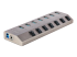 StarTech.com 7-Port Self-Powered USB-C Hub with Individual On/Off Switches, USB 3.0 5Gbps Expansion Hub w/Power Supply, Desktop/Laptop USB-C to USB-A Hub, 7x BC 1.2 (1.5A), USB Type C Hub - Vänster vinkel