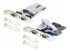 StarTech.com 4-Port Serial PCIe Card, Quad-Port PCI Express to RS232/RS422/RS485 (DB9) Serial Card, Low-Profile Bracket Incl., 16C1050 UART, TAA-Compliant, For Windows/Linux, TAA Compliant - Vänster vinkel