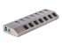StarTech.com 7-Port Self-Powered USB-C Hub with Individual On/Off Switches, USB 3.0 5Gbps Expansion Hub w/Power Supply, Desktop/Laptop USB-C to USB-A Hub, 7x BC 1.2 (1.5A), USB Type C Hub - Höger vinkel