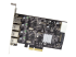 StarTech.com 4-portars USB PCIe-kort - Framsidan