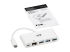 Eaton Tripp Lite series 3-Port USB-C hub w/ Gigabit ethernet GbE, USB-C Charging USB Type C USB 3.1 Hub - Vänster vinkel